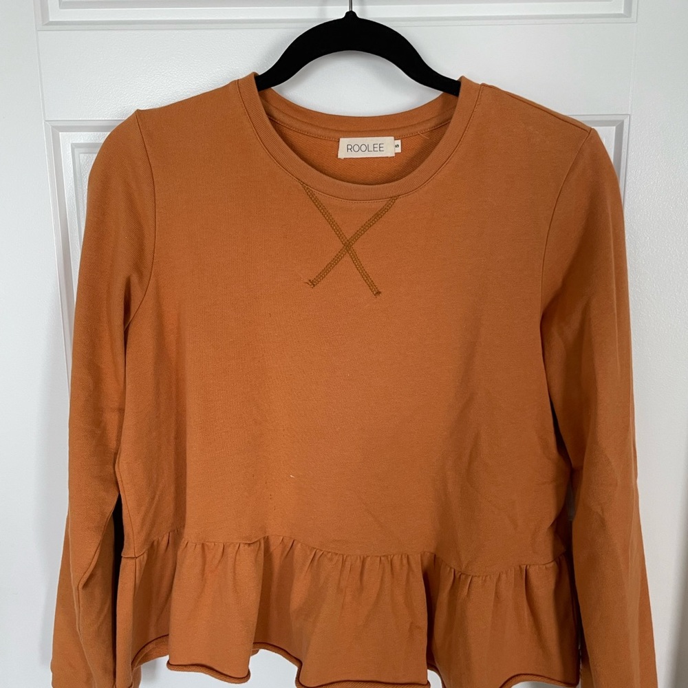 ROOLEE Women's Orange Peplum Top